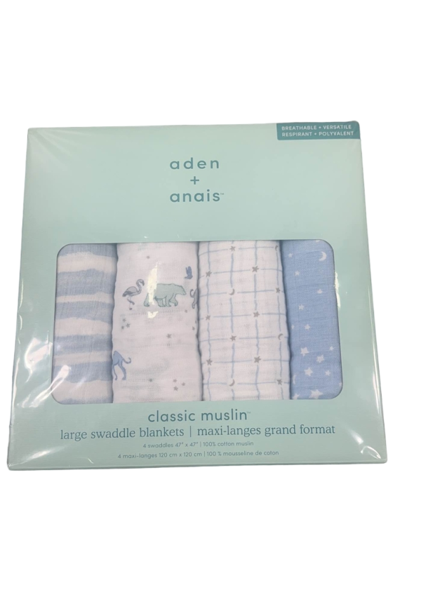 Aden + Anais Cotton Muslin Swaddle, 4pk, Rising Star Supply