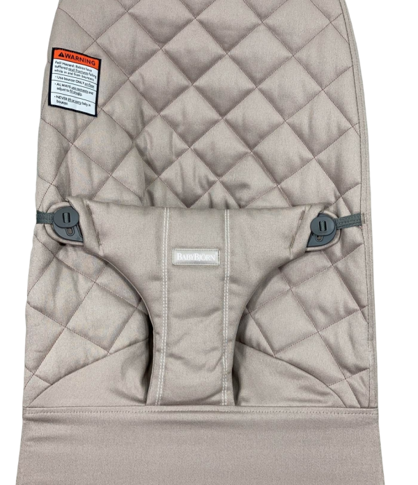 BabyBjorn Bouncer Bliss, Dark Gray Frame, Sand Gray Cotton Classic Quilt For Discount - Image 5