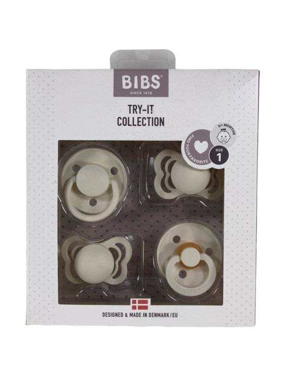 BIBS 4-Pack Pacifiers, Try it Collection, Ivory, Size 1 (0+ months) For Discount