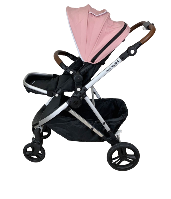 Mockingbird Single Stroller, 2023, Bloom, Watercolor Drops, Silver With Penny Leather Online - Image 3