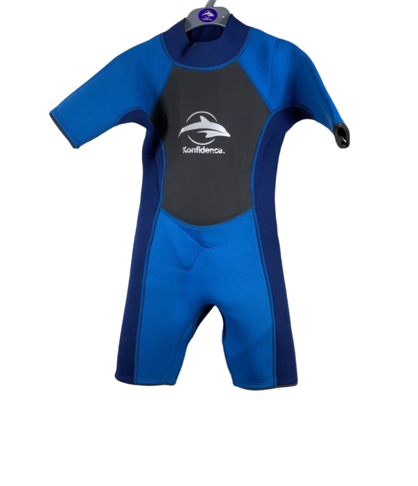 Konfidence Shortie Child Wetsuit, 9-10yrs, Blue Fashion