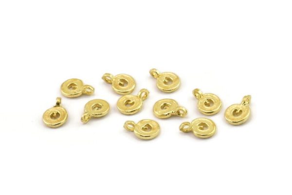 Brass Spiral Charm, Brass, Round Charms, Round Patterned Jewelry, Raw Brass, Round Bracelet Findings, Bracelet Charms (8x6x1.2mm) N2473 For Cheap - Image 3