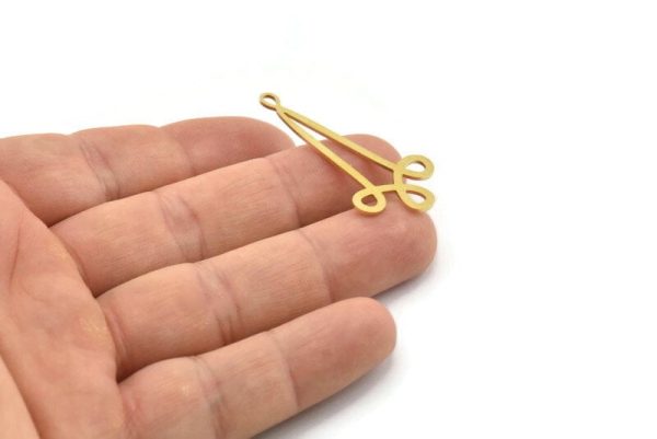 Brass Earring Charm, Raw Brass Dangle Pendants, Geometric Charms With 1 Loop (40x20x0.80mm) SMP1669 Cheap - Image 2
