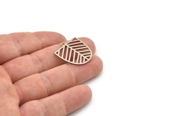 Steel D Shaped Charm, Stainless Steel D Shaped Charms With 1 Loop, Earrings, Findings (24x21.5x0.80mm) SMP1505 Supply - Image 2
