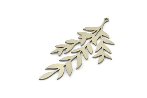 Steel Leaf Charm, Stainless Steel Leaf Charms With 1 Loop, Leaf Earrings (55x32x0.80mm) SMP1620 Online Sale