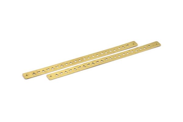 Brass Triangle Cuff - 2 Raw Brass Triangle Cuff Bracelet Blanks Bangle With 2 Holes (10x152x1mm) V019 D0063 For Sale - Image 2
