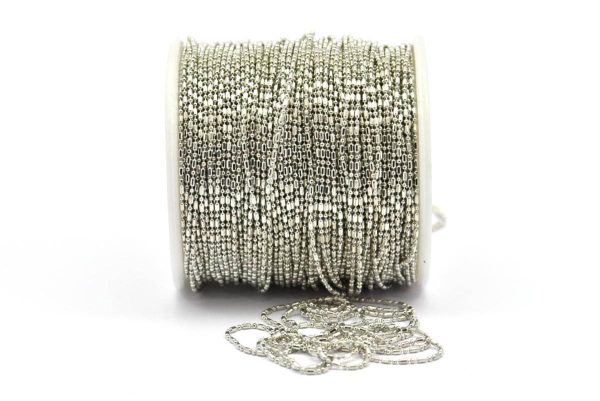 Stick Ball Chain, Silver Tone Sticks and Balls Chain (1.2mm) 3m-5m-10m-20m-50m-90m MB 7-4 on Sale
