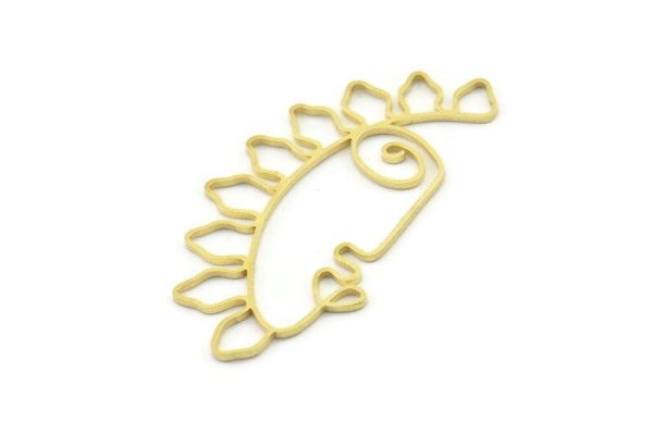 Brass Face Charm, Raw Brass Face Charms, Face Earrings (50x26x1mm) SMP1605 Online now
