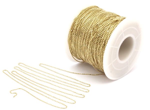 Tiny Brass Chain, Raw Brass Faceted Ball Chain (0.8mm) Chain Z105 For Discount