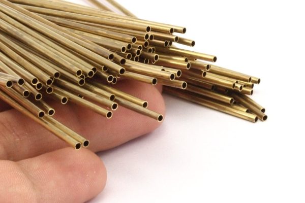 Brass Himmeli 2mm Tubes, 24 Raw Brass Himmeli Diy Tube Beads, For Air Plants , Geometric Shapes Customize Size -2mm- Cheap - Image 4