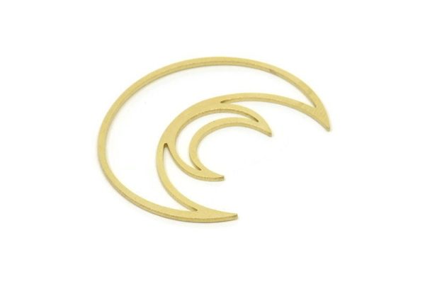 Brass Moon Charm, Raw Brass Crescent Moon Charms, Moon Earrings (37x17x0.80mm) SMP1717 on Sale