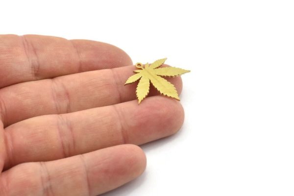 Brass Leaf Charm, Raw Brass Leaf Charms With 1 Loop, Leaf Earrings (23x27x0.80mm) SMP1545 Cheap - Image 2