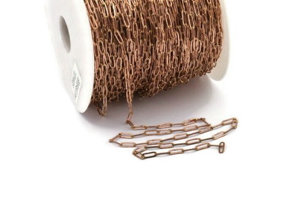 Brass Link Chain, Raw Brass Chain, Oval Link Chain, Paperclip Chain, Rectangle Chain (9x3mm) Z008 Cheap - Image 2