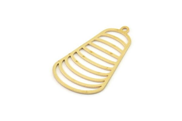 Brass Charm, Raw Brass Geometric Charms, Brass Pendants, Charm Pendants, Brass Charms With 1 Loop, Findings (32x20x0.60mm) SMP1515 For Sale