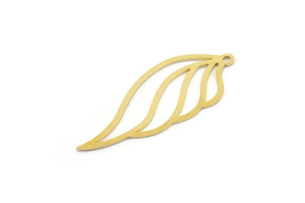 Brass Wing Charm, Raw Brass Wing Charms With 1 Loop, Findings (39x16x0.60mm) SMP1643 Sale