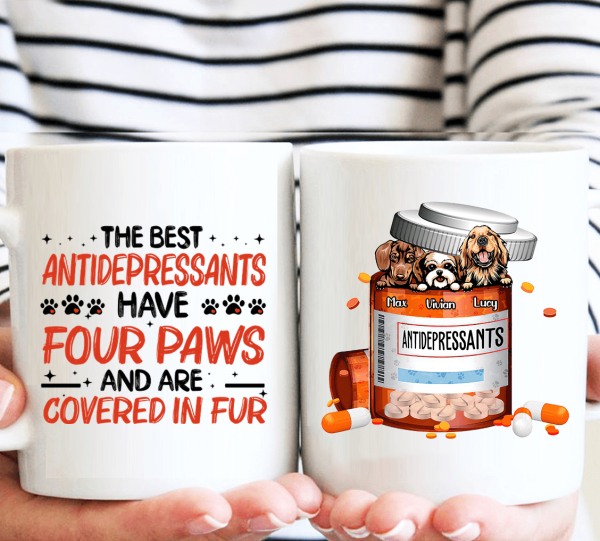 Antidepression For Your Soul Dog Personalized Mug, Personalized Gift for Dog Lovers, Dog Dad, Dog Mom - MG072PS01 Cheap