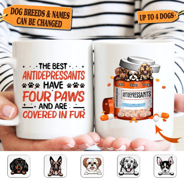 Antidepression For Your Soul Dog Personalized Mug, Personalized Gift for Dog Lovers, Dog Dad, Dog Mom - MG072PS01 Cheap - Image 3