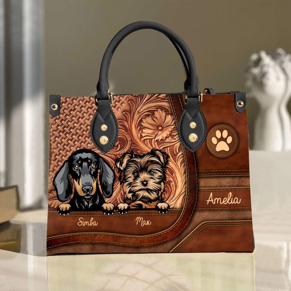 Dog Personalized Leather Handbag, Personalized Gift for Dog Lovers, Dog Dad, Dog Mom - LD001PS11 Hot on Sale - Image 2